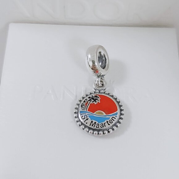 Pandora St.Maarten Beach Travel Vacation Exclusive Dangle Charm with box - Picture 6 of 7